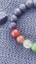 Load and play video in Gallery viewer, Chakra Black Lava Stone + Hematite Set