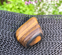 Load image into Gallery viewer, (1) Large Tigers Eye Palm Stone