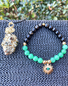 Green Aventurine, Pyrite Mind's Eye Set