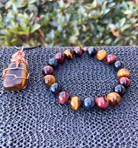 Tigers Eye(Gold, Red & Blue) Matching Set