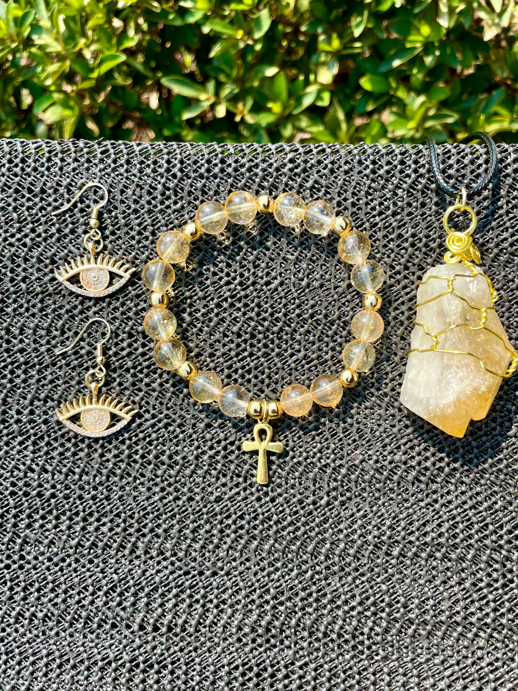 Citrine Ankh of Life Set