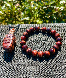 Red Tigers Eye Set