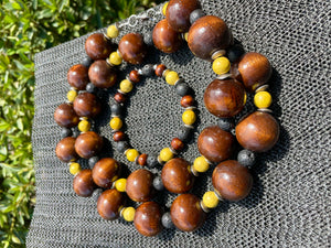 Jumbo Mahogany Necklace With Matching Bracelet