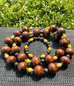 Jumbo Mahogany Necklace With Matching Bracelet