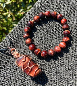 Red Tigers Eye Set