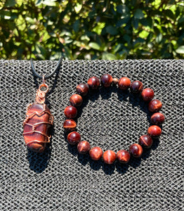 Red Tigers Eye Set