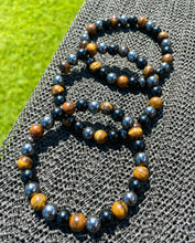 Load image into Gallery viewer, Tigers Eye, Black Obsidian &amp; Hematite Men’s Bracelet
