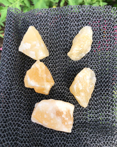 (1)Large/Medium Orange Calcite Rough Stone