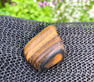 (1) Large Tigers Eye Palm Stone